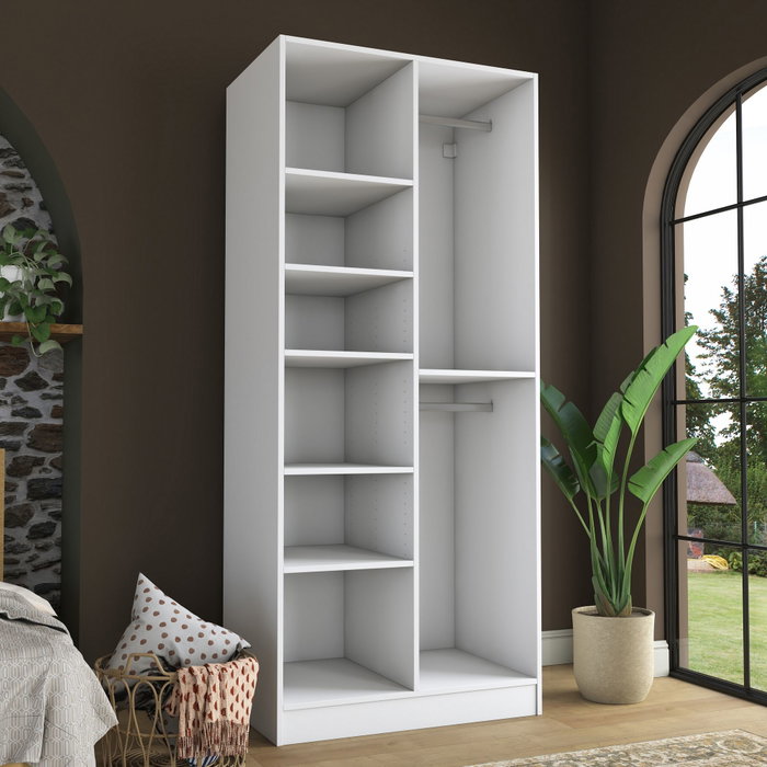 Hanah Home Armario Blanco con Estanterías Hanah Home Armario Blanco con Estanterías